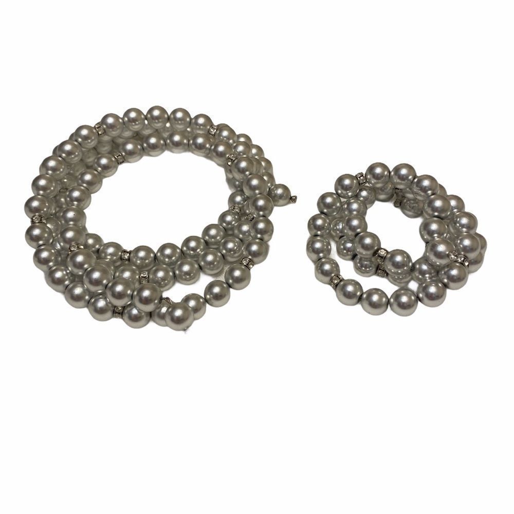 Vintage Silver Ball And Rhinestone Wrap Set - Picture 4 of 12